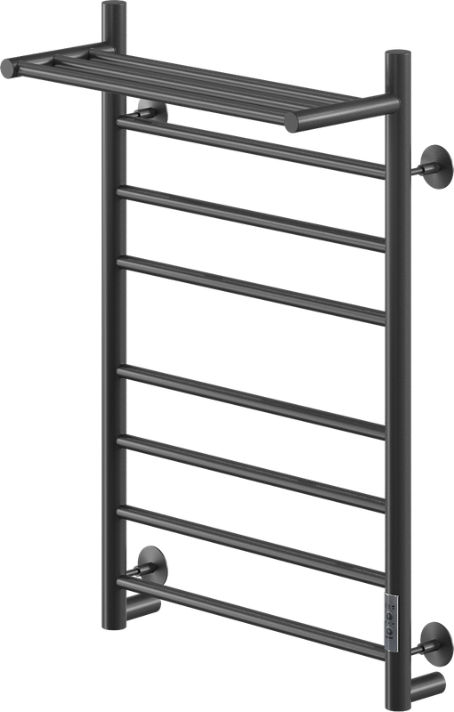 Полотенцесушитель электрический Ника Way 2 80/50, с полкой, матовый черный RAL9005