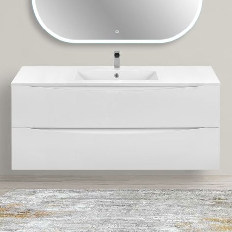 Тумба под раковину Vincea Mia 120, подвесная, белая глянцевая