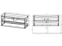 Тумба под раковину Vincea Mia 120, подвесная, белая глянцевая