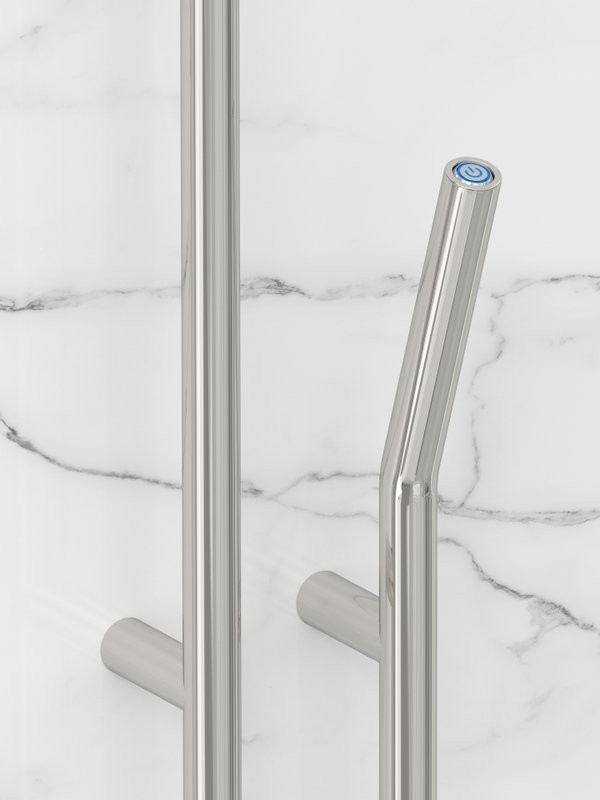 Полотенцесушитель электрический Сунержа Локон 00-0887-1612 160x10 см, подключение справа, скрытое подключение справа, глянцевый хром, I-образный