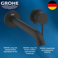 Смеситель для раковины на 2 отверстия GROHE Essence New 29193KF1 Смеситель для раковины на 2 отверстия GROHE Essence New 29193KF1