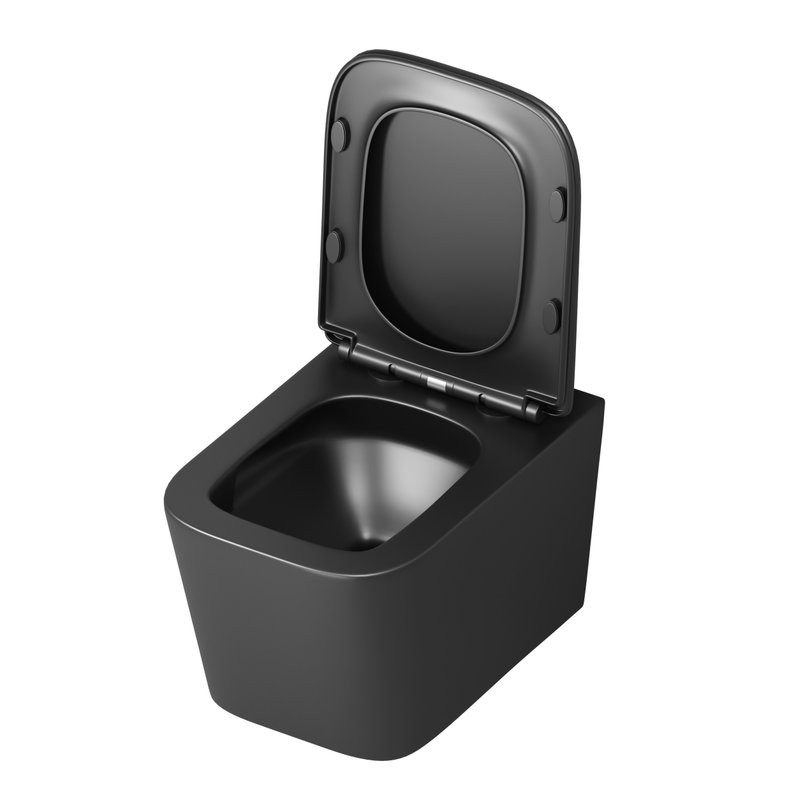 Унитаз подвесной Grossman GR-4404BMSQ с микролифтом, черный матовый