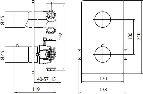 Термостатический смеситель встраиваемый Bossini OKI Z00002.030 для душа, хром