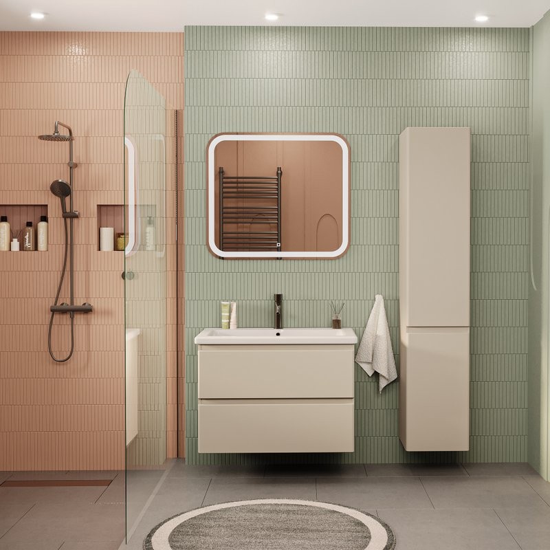 Мебель для ванной комнаты SanStar Riana 70 подвесная, cappuccino, раковина Como 70