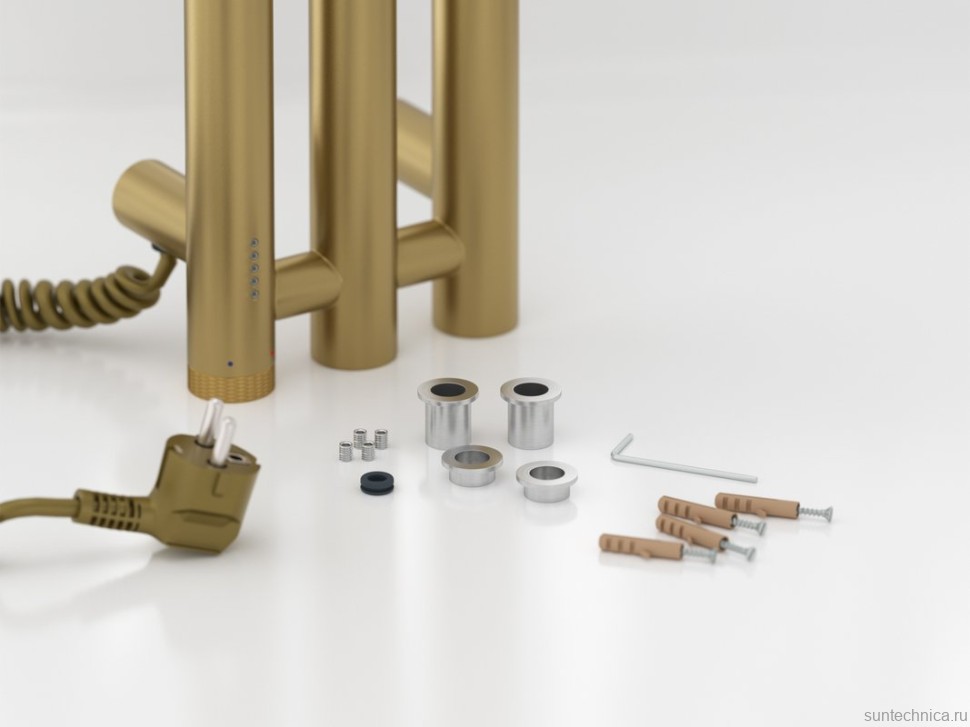 Полотенцесушитель электрический Сунержа Терция 4.0 32-0884-1206 120x15 см, подключение слева, скрытое подключение слева, золотой шелк, I-образный