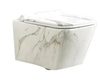 Унитаз подвесной SantiLine SL-5007T-MRB глянцевый под мрамор