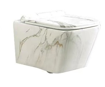 Унитаз подвесной SantiLine SL-5007T-MRB глянцевый под мрамор