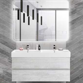 Мебель для ванной Cezares Molveno 46 120 legno bianco, с раковиной Cezares CZR-MIL-120-2-LVB