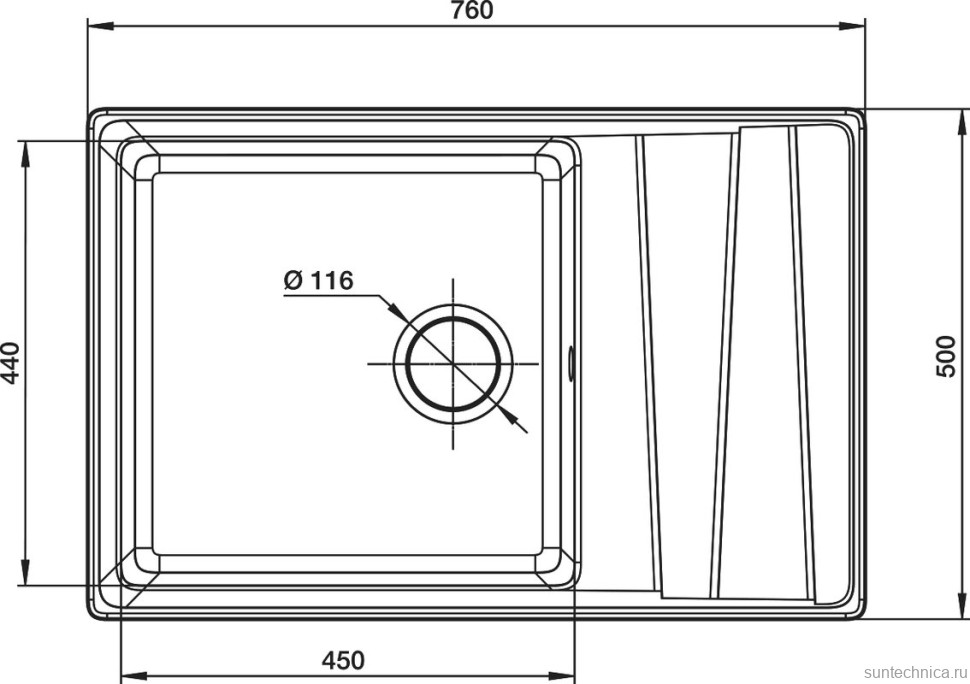 Мойка кухонная GranFest Level GF-LV-760L топаз