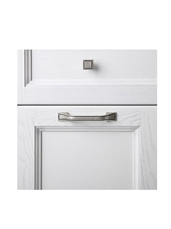 Шкаф-пенал для ванной ASB-Woodline Толедо 40 белый, патина серебро