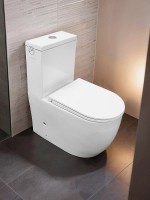 Унитаз-моноблок напольный AZARIO Velluto AZ-6281 безободковый, с микролифтом, глянцевый белый