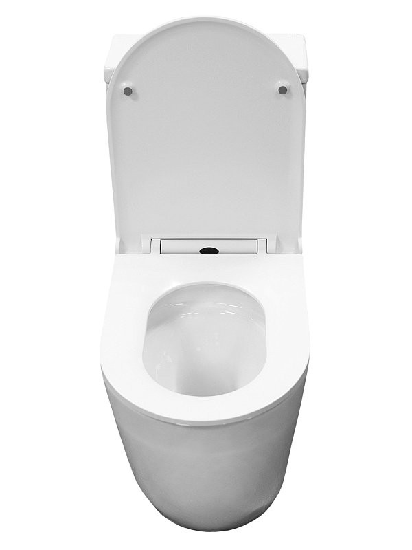 Унитаз-моноблок напольный AZARIO Velluto AZ-6281 безободковый, с микролифтом, глянцевый белый