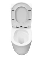 Унитаз-моноблок напольный AZARIO Velluto AZ-6281 безободковый, с микролифтом, глянцевый белый