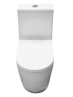 Унитаз-моноблок напольный AZARIO Velluto AZ-6281 безободковый, с микролифтом, глянцевый белый