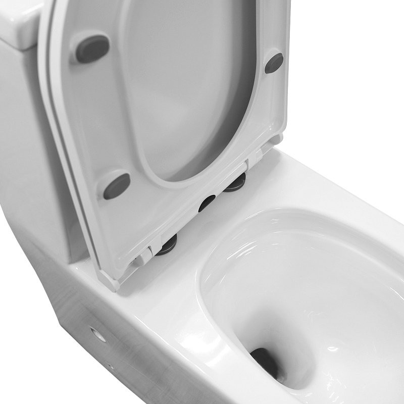 Унитаз-моноблок напольный AZARIO Velluto AZ-6281 безободковый, с микролифтом, глянцевый белый