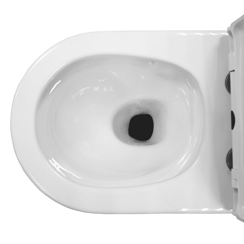 Унитаз-моноблок напольный AZARIO Velluto AZ-6281 безободковый, с микролифтом, глянцевый белый