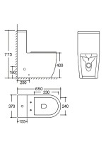 Унитаз-моноблок напольный AZARIO Velluto AZ-6281 безободковый, с микролифтом, глянцевый белый