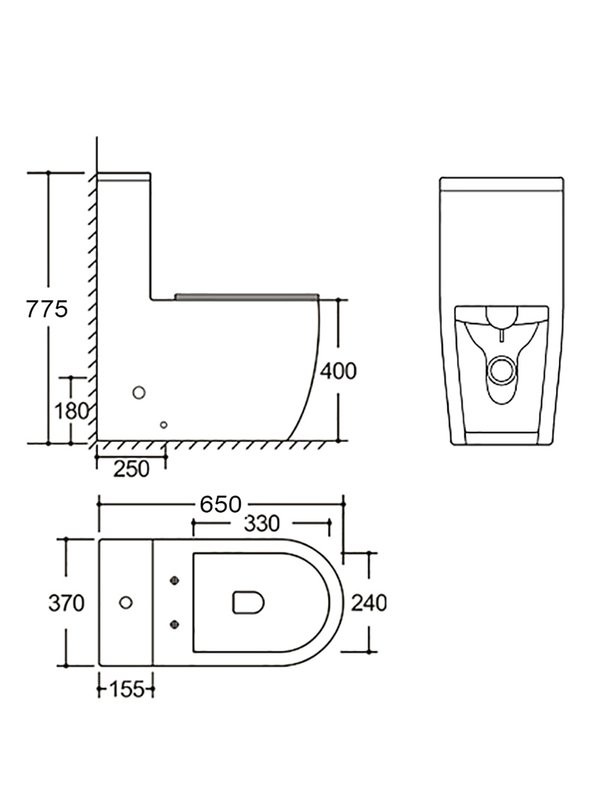 Унитаз-моноблок напольный AZARIO Velluto AZ-6281 безободковый, с микролифтом, глянцевый белый