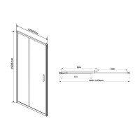 Душевая дверь в нишу Vincea Garda VDS-1G140CLG 140 см, профиль брашированное золото, стекло прозрачное