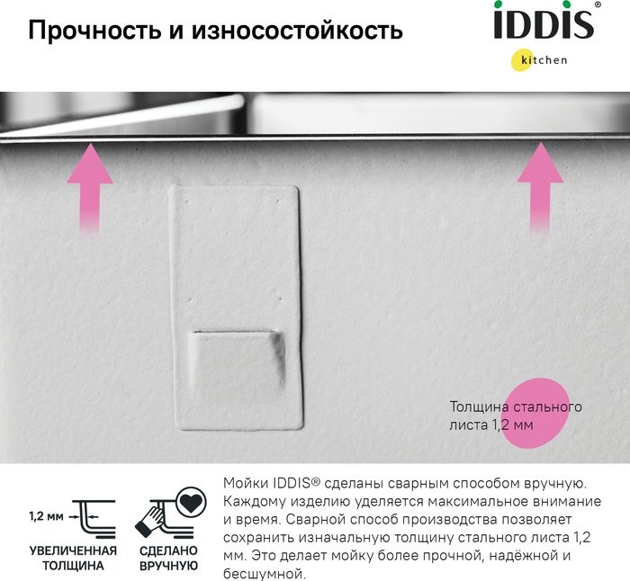 Мойка кухонная IDDIS Edifice EDI74S0i77