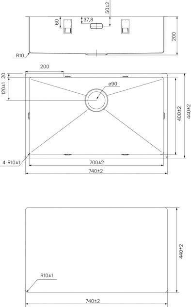 Мойка кухонная IDDIS Edifice EDI74S0i77