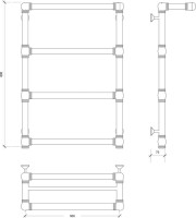 Полотенцесушитель водяной Secado Фалерони 2 80x55 см, бронза, лесенка, латунь, с полкой