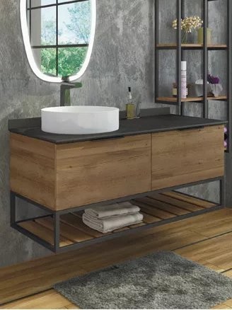 Тумба с раковиной Comforty Порто 120 подвесная, темнно-коричневый дуб, с раковиной Comforty 9110