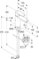 Смеситель для раковины Kludi Pure&Solid 342900575 Смеситель для раковины Kludi Pure&Solid 342900575