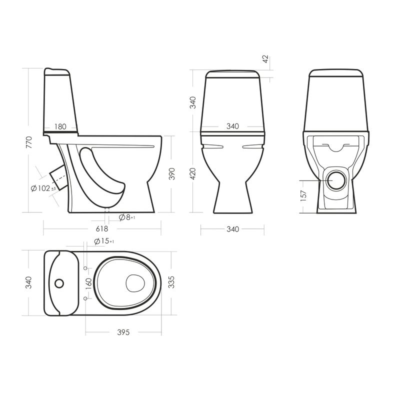Унитаз-компакт напольный Sanita Идеал стандарт глянцевый белый