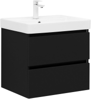 Тумба с раковиной Aquanet Вега 2.0 60 подвесная, черная матовая