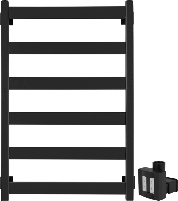 Полотенцесушитель электрический Secado Комано 1 , 85x55 см, скрытое подключение справа, матовый черный, лесенка