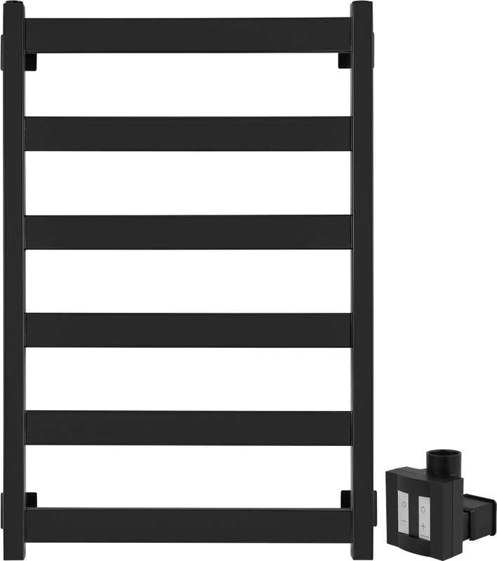 Полотенцесушитель электрический Secado Комано 1 , 85x55 см, скрытое подключение справа, матовый черный, лесенка