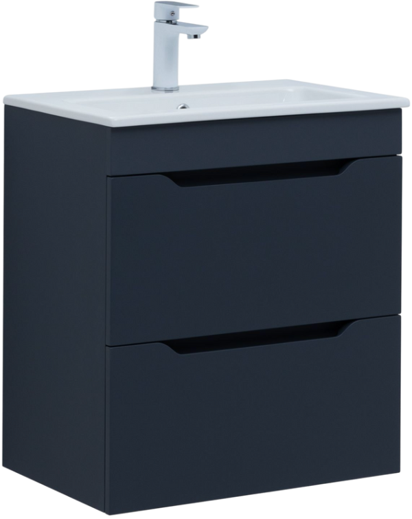 Тумба с раковиной Aquanet Практика 60 2 ящика, маренго