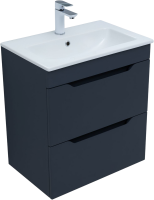 Тумба с раковиной Aquanet Практика 60 2 ящика, маренго