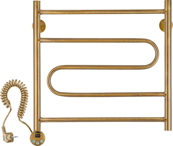 Полотенцесушитель электрический Secado Валенсия 2 65x55 см, подключение слева, бронза, лесенка, латунь