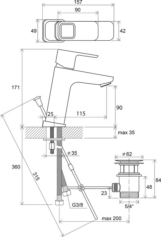Смеситель для раковины Ravak 10° TD 013.00