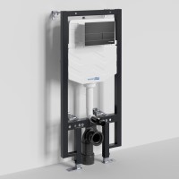 Система инсталляции для унитазов Wasserkraft Vils 56TLT.010.ME.MB04 с кнопкой смыва матовой черной