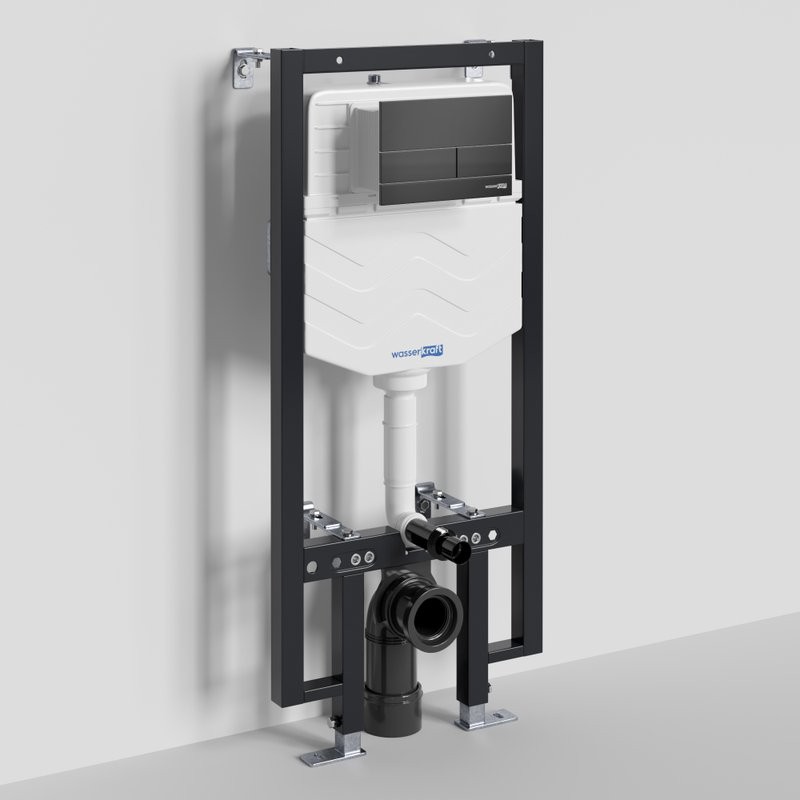 Система инсталляции для унитазов Wasserkraft Vils 56TLT.010.ME.MB04 с кнопкой смыва матовой черной