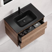 Мебель для ванной комнаты Sancos Libra 70 дуб чарльстон, раковина черная