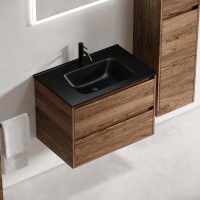 Мебель для ванной комнаты Sancos Libra 70 дуб чарльстон, раковина черная