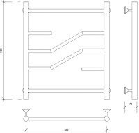Полотенцесушитель водяной Secado Риволи 4673739228210 60x55 см, матовый черный, лесенка