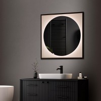 Зеркало Abber See AG6117SCRB 80х80 см, с подсветкой, черное