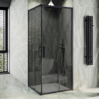 Душевой уголок Maybahglass MGY-1334-6 100х100 см, профиль матовый черный, стекло графит