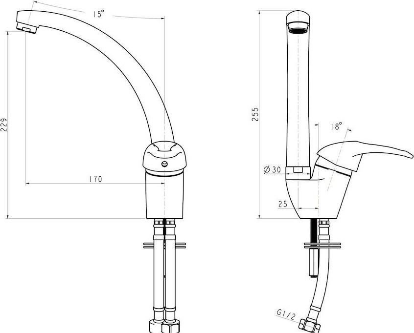 Смеситель для кухни Paulmark Holstein Ho212057-302 , песочный