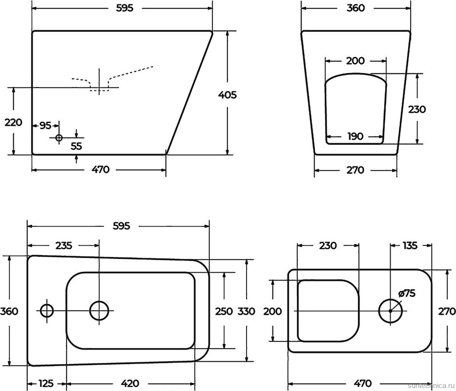 Биде напольное BelBagno Ardente-R BB003B