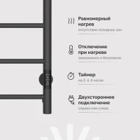 Полотенцесушитель электрический EWRIKA Сафо PN 80х40, графит