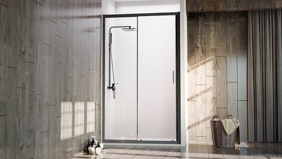 Душевая дверь в нишу Veconi Vianno VN-72B 130 см, профиль черный