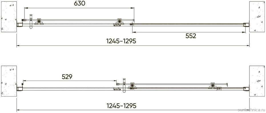 Душевая дверь в нишу Veconi Vianno VN-72B 130 см, профиль черный