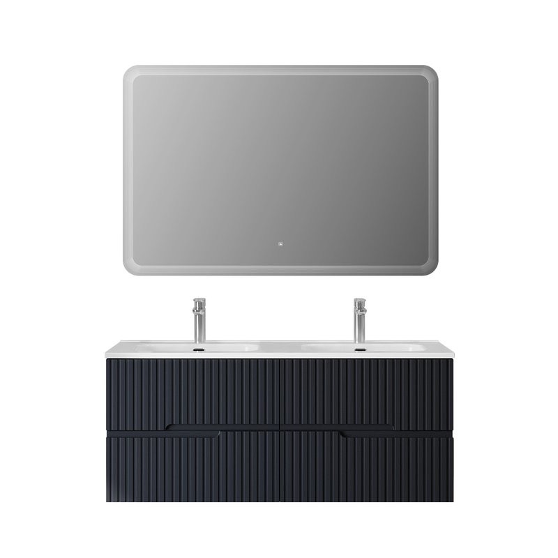 Мебель для ванной комнаты Cezares Duet 120 grafito, раковина Cezares CZR-8073-120-2 двойная