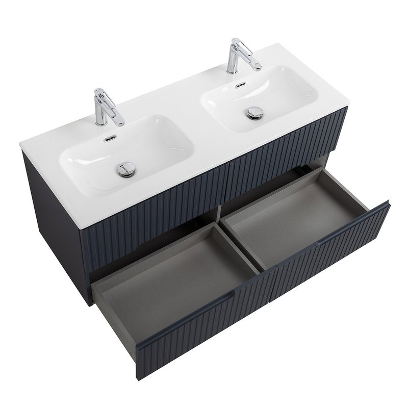 Мебель для ванной комнаты Cezares Duet 120 grafito, раковина Cezares CZR-8073-120-2 двойная